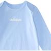 imageadidas babyboys 3piece Linear Logo Bodyshirt ampamp Pant SetBlue With White