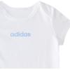 imageadidas babyboys 3piece Linear Logo Bodyshirt ampamp Pant SetBlue With White