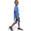 imageadidas boys Short Sleeve Melange Tee Shirt and Colorblock 3stripe Short SetTeam Royal Blue