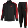 imageadidas Boys 2 Piece Classic Tricot Track SetTrack PantsBlack With Bright Red