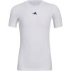 imageadidas Boys Moisture Wicking Techfit Compression Shirt Short SleeveWhite