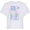 imageadidas Girls Short Sleeve Drop Shoulder Graphic Tee ShirtWhiteMulti
