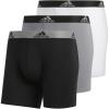 imageadidas Mens Performance Stretch Cotton Boxer Briefs 3Pack Soft Underwear Superior ComfortWhite