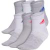 imageadidas Unisex Kids Quarter Ankle Socks for Boys and Girls Youth 6Pack Superlite Breathable and LightweightGreySolar RedTeam Royal Blue
