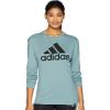 imageadidas Womens Basic Badge of Sport Long Sleeve TeeRaw Green