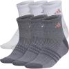 imageadidas Womens Superlite Quarter Socks 6Pack Durable Lightweight Athletic Breathable with Compression Arch SupportWhiteClear Onix GreyWarm Clay Pink