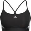 imageadidas Womens Training Light Support 3 Stripe BraCore BlackWhite