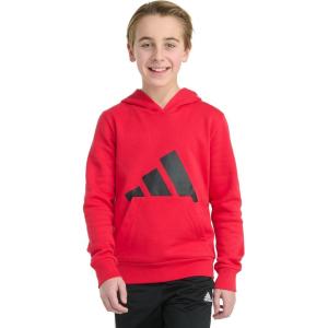imageadidas Boys Long Sleeve Essential Big Logo Fleece Pullover HoodiePure Ruby