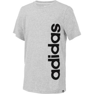 imageadidas Boys Short Sleeve Cotton Jersey Logo TShirt TeeLight Heather Grey Core