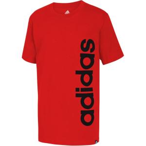 imageadidas Boys Short Sleeve Cotton Jersey Logo TShirt TeeRed Core
