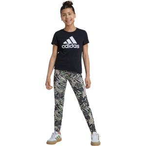 imageadidas Girls Disney Lion King LeggingsTent GreenSimple BrownCarbonChalk White