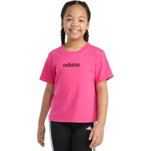 imageadidas Girls Short Sleeve Embroidered TeeShock Pink