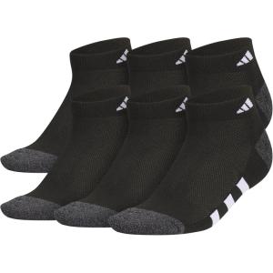 imageadidas Low Cut Ankle Socks for Boys and Girls Youth 6Pack Athletic Cushioned and ComfortableBlackOnix GreyWhite