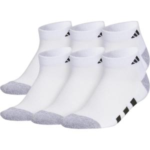 imageadidas Low Cut Ankle Socks for Boys and Girls Youth 6Pack Athletic Cushioned and ComfortableWhiteGreyBlack
