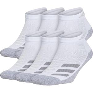 imageadidas Low Cut Ankle Socks for Boys and Girls Youth 6Pack Athletic Cushioned and ComfortableWhiteGreyLight Onix GreyStripe
