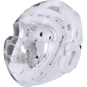 imageadidas Martial Arts Taekwondo Headgear with Face Shield  White Medium