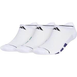 imageadidas Mens All Day Training No Show Socks Engineered for Sport Performance with Targeted Cushioning for Running 3PairWhiteSemi Court GreenDark Blue
