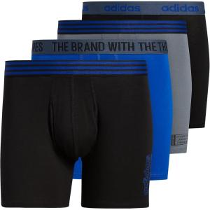 imageadidas Mens Core Stretch Cotton Boxer Brief Underwear 4PackBlackCollegiate Royal BlueOnix Grey