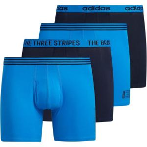 imageadidas Mens Core Stretch Cotton Boxer Brief Underwear 4PackBlue RushLegend Ink Blue