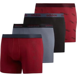 imageadidas Mens Core Stretch Cotton Boxer Brief Underwear 4PackCollegiate BurgundyBlackOnix Grey