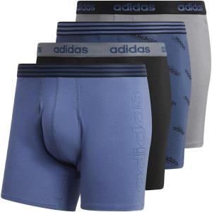 imageadidas Mens Core Stretch Cotton Boxer Brief Underwear 4PackNight Marine BlueCrew BlueBlack