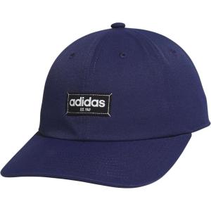 imageadidas Mens Court Slight Pre Curve Brim Relaxed Crown Strapback Retro Style HatDark BlueBlackWhite