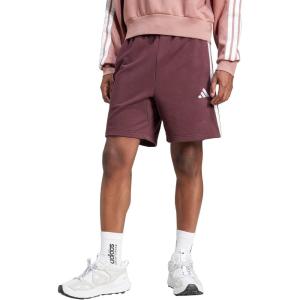 imageadidas Mens Essentials 3Stripes French Terry 7Inch ShortsAurora RubyWhite
