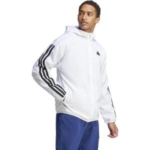 imageadidas Mens Essentials 3Stripes WindbreakerWhiteBlack