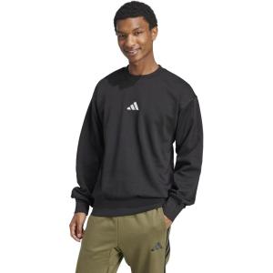 imageadidas Mens Essentials Feel Cozy Fleece SweatshirtBlackWhite