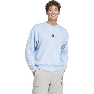 imageadidas Mens Essentials Feel Cozy Fleece SweatshirtBlueBlack