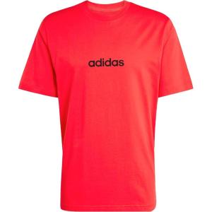 imageadidas Mens Essentials Linear Single Jersey TShirtPure RubyBlack