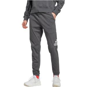 imageadidas Mens Essentials Logo Tapered Badge SweatpantsDark Grey Heather