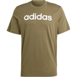 imageadidas Mens Essentials Single Jersey Linear Embroidered Logo TShirtOlive Strata