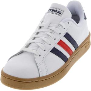 imageadidas Mens Grand Court SneakerWhiteTrace BlueActive Red