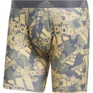imageadidas Mens Performance Boxer Brief Underwear 1PackBos Floral Onixgreysemi SparkOnix GreySemi Spark Orange