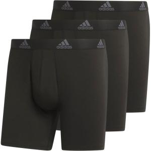 imageadidas Mens Performance Stretch Cotton Boxer Briefs 3Pack Soft Underwear Superior ComfortBlackOnix Grey
