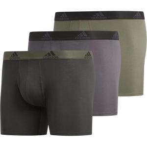 imageadidas Mens Performance Stretch Cotton Boxer Briefs 3Pack Soft Underwear Superior ComfortLegacy GreenLegend Earth Grey FiveLegend Earth Legend EarthLegacy G