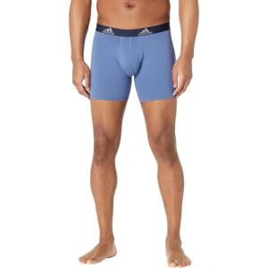 imageadidas Mens Performance Stretch Cotton Boxer Briefs 3Pack Soft Underwear Superior ComfortNight Marine BlueGreyCrew Blue