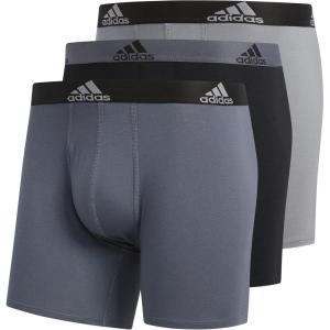 imageadidas Mens Performance Stretch Cotton Boxer Briefs 3Pack Soft Underwear Superior ComfortOnixBlack BlackOnix GreyBlack