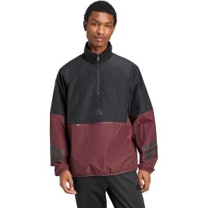imageadidas Mens Size Future Icons 3Stripes Woven HalfZip SweatshirtAurora Ruby