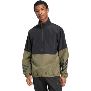 imageadidas Mens Size Future Icons 3Stripes Woven HalfZip SweatshirtOlive Strata