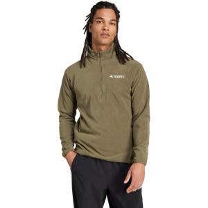 imageadidas Mens Terrex Multi Essentials HalfZip Fleece Hiking JacketOlive Strata