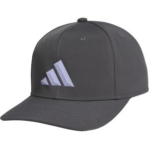 imageadidas Mens Three Bar Structured Snapback Adjustable Fit Hat 20Grey SixViolet Tone Purple