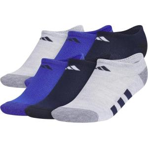 imageadidas Show Socks for Boys and Girls 6Pack Athletic Cushioned Low Profile Below AnkleCool Light HeatherCollegiate NavySemi Lucid Blue