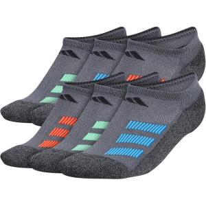 imageadidas Show Socks for Boys and Girls 6Pack Athletic Cushioned Low Profile Below AnkleOnix GreyPulse BlueVivid RedStripe