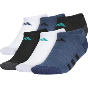 imageadidas Show Socks for Boys and Girls 6Pack Athletic Cushioned Low Profile Below AnkleWhitePure Teal GreenMineral Blue