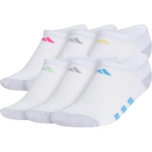 imageadidas Show Socks for Boys and Girls 6Pack Athletic Cushioned Low Profile Below AnkleWhiteWhiteclear Onix GreyPulse Magenta PinkGirls