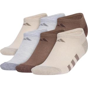imageadidas Show Socks for Boys and Girls 6Pack Athletic Cushioned Low Profile Below AnkleWonder BeigeCool Light HeatherEarth Strata Brown