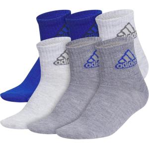 imageadidas Unisex Kids Quarter Ankle Socks for Boys and Girls Youth 6Pack Superlite Breathable and LightweightTeam Royal BlueCool Light HeatherHeather GreyClassic