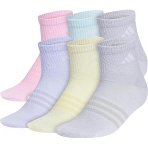 imageadidas Unisex Kids Quarter Ankle Socks for Boys and Girls Youth 6Pack Superlite Breathable and LightweightTrue PinkSemi Flash Aqua BlueClear Onix GreyGirls